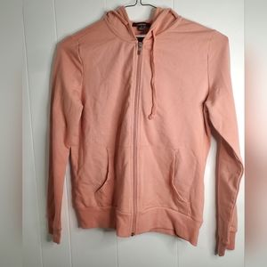 Ambiance pink women's full zip long sleeve lightweight pocket hoodie